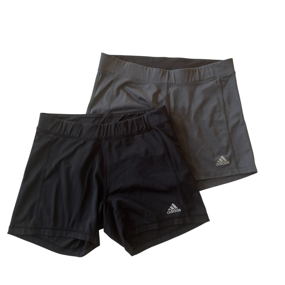 adidas Women's Size M Spandex -‎ Lot of 2, Gray Black 5" Inseam Athletic